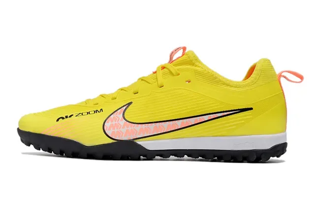 Nike Air Zoom Low-Cut Knit Upper Jaune Noir Chaussures de football Gazon artificiel 10