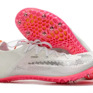 Nike Atomknit Track Spike সাদা গোলাপি দৌড়ের জুতো