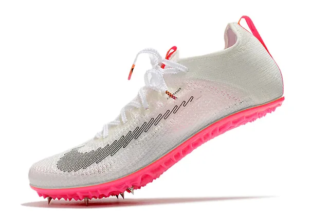 Nike Atomknit Track Spike White Pink Running Shoes 9