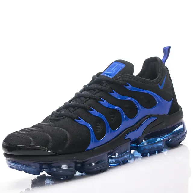 Nike Black Blue Flame-Pattern Cage Overlay Translucent Visible Air Sole Lifestyle Sneakers 2