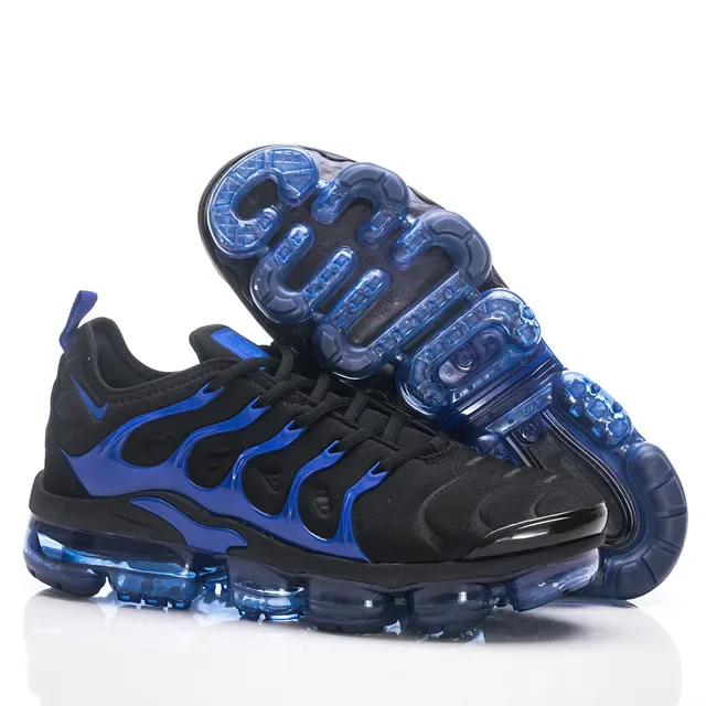 Nike Black Blue Flame-Pattern Cage Overlay Translucent Visible Air Sole Lifestyle Sneakers 6