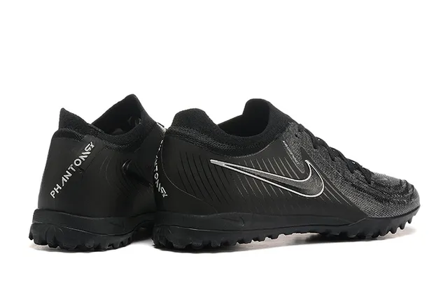 Nike Negro Azul Upper Knit Cuello Bajo Turf Zapatos de Fútbol 2