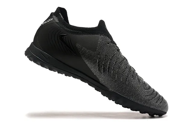 Nike Negro Azul Upper Knit Cuello Bajo Turf Zapatos de Fútbol 4