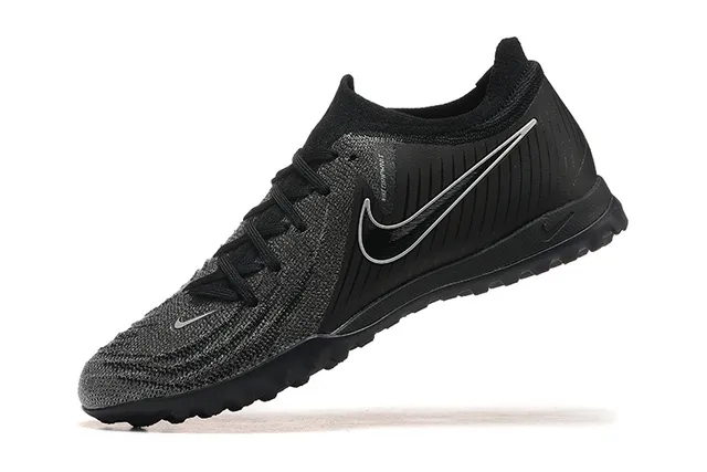 Nike Negro Azul Upper Knit Cuello Bajo Turf Zapatos de Fútbol 5