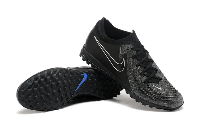 Nike Negro Azul Upper Knit Cuello Bajo Turf Zapatos de Fútbol 6