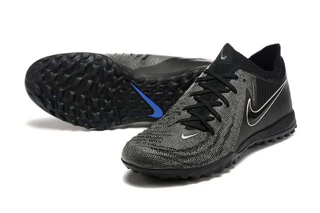 Nike Negro Azul Upper Knit Cuello Bajo Turf Zapatos de Fútbol 7