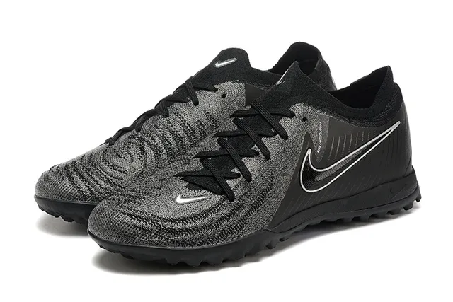 Nike Negro Azul Upper Knit Cuello Bajo Turf Zapatos de Fútbol 8