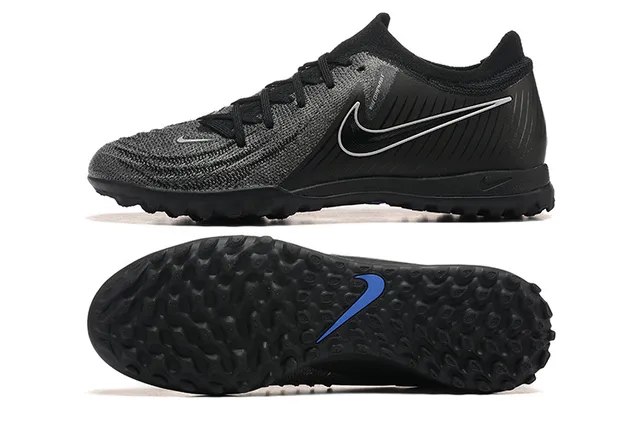 Nike Negro Azul Upper Knit Cuello Bajo Turf Zapatos de Fútbol 9