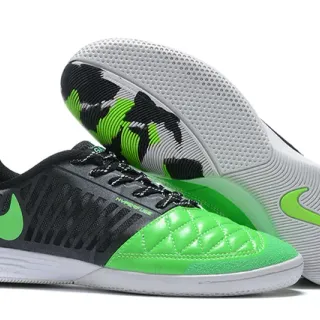 Nike Negro Verde Acolchado Caja Dedo Malla Perforada Superior Zapatos Fútbol Interior