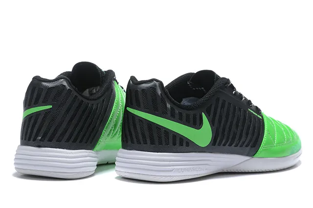 Nike Negro Verde Acolchado Caja Dedo Malla Perforada Superior Zapatos Fútbol Interior 2