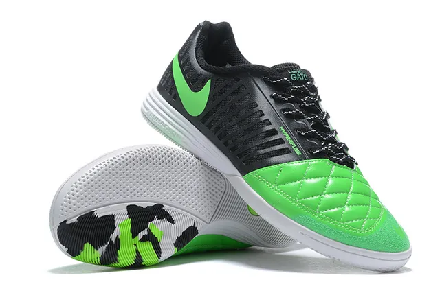 Nike Negro Verde Acolchado Caja Dedo Malla Perforada Superior Zapatos Fútbol Interior 3