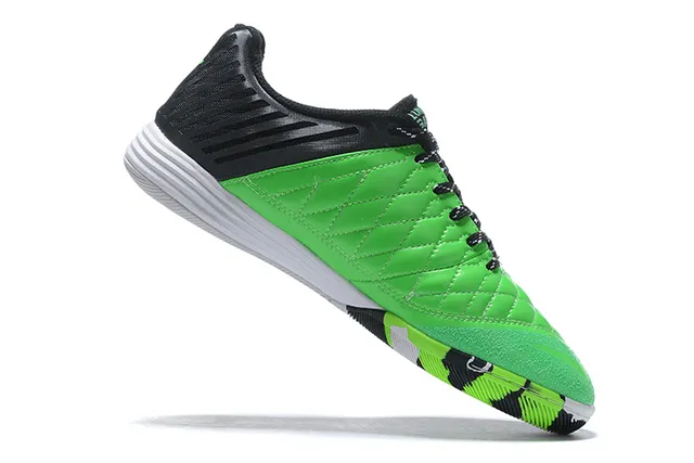 Nike Negro Verde Acolchado Caja Dedo Malla Perforada Superior Zapatos Fútbol Interior 5