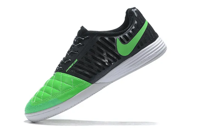 Nike Negro Verde Acolchado Caja Dedo Malla Perforada Superior Zapatos Fútbol Interior 6
