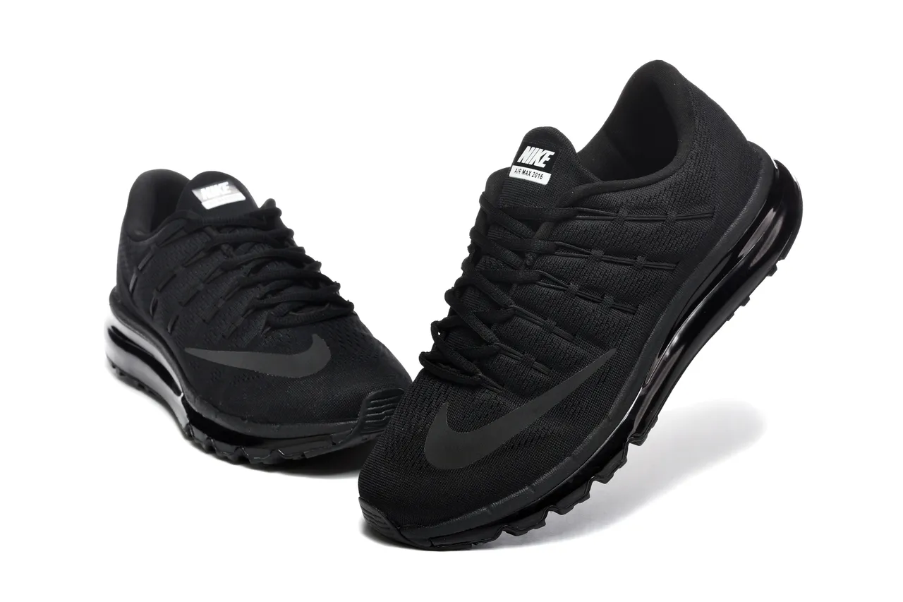 Nike Black Knit Upper Full-Length Visible Air Unit Running Shoes 3