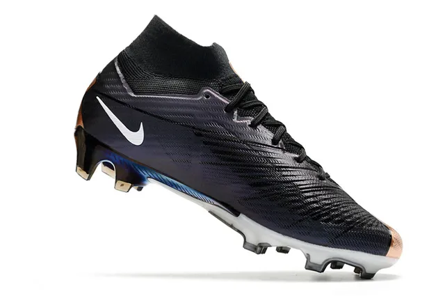 Nike কালো বেগুনি হাই-কাট সক-ফিট কলার টেক্সচার্ড সিন্থেটিক আপার ফার্ম-গ্রাউন্ড সকার জুতা 3