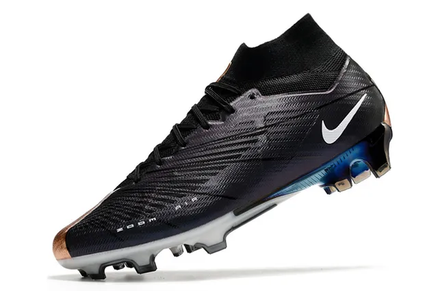 Nike কালো বেগুনি হাই-কাট সক-ফিট কলার টেক্সচার্ড সিন্থেটিক আপার ফার্ম-গ্রাউন্ড সকার জুতা 4