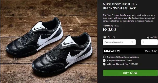 Nike Black White Low-Top Quilted Toe Turf Soccer Shoes 10