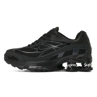 Nike أسود أبيض شبكي وصناعي أعلى Shox كولوم كوشنينج كعب لايف ستايل سنيكرز