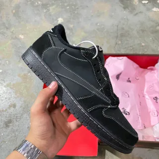 Nike أسود أبيض سويد و جلد علوي خياطة التباين أحذية رياضية نمط حياة