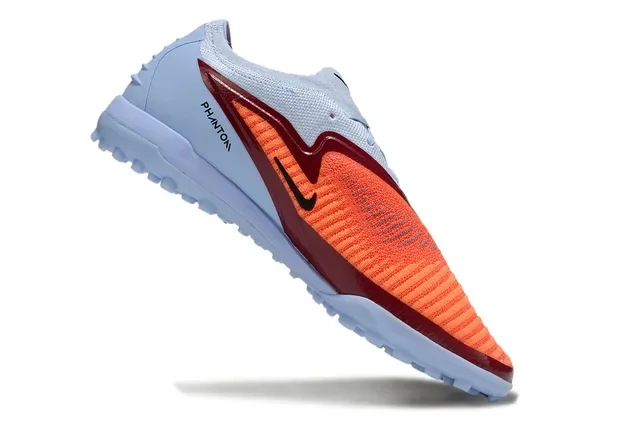 Nike Azul Laranja Low-Cut Knit-Toebox Sapatos de Futebol para Gramado 2