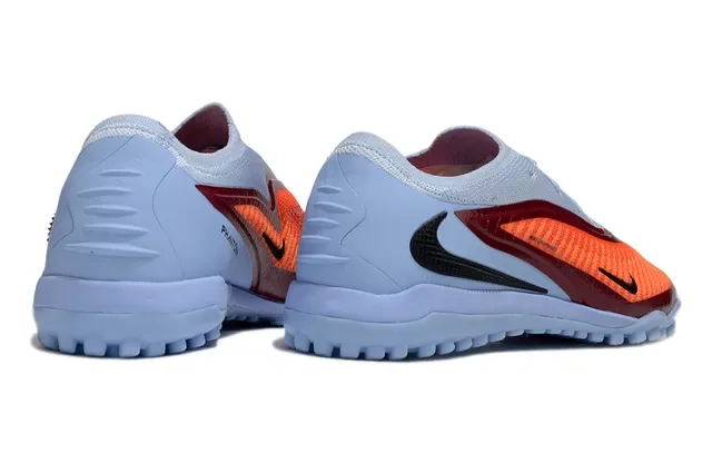 Nike Azul Laranja Low-Cut Knit-Toebox Sapatos de Futebol para Gramado 5