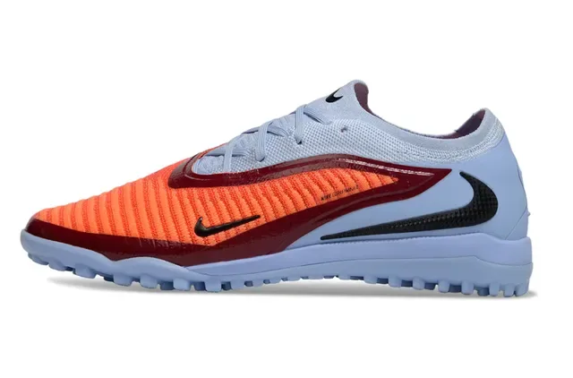 Nike Azul Laranja Low-Cut Knit-Toebox Sapatos de Futebol para Gramado 7