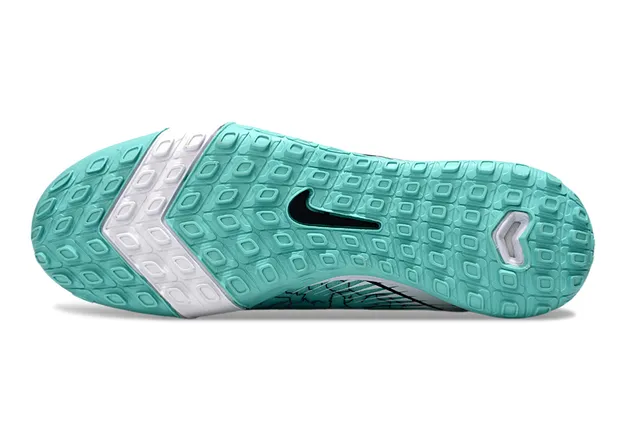 Nike Chaussures de football turf avec upper Flyknit bleu et blanc, col sock-fit 6