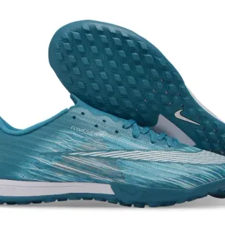 Nike Blue White Flyweave Upper Low-Cut Sole Turf Soccer Shoes