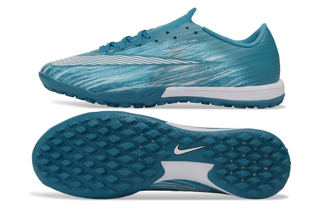 Nike Blue White Flyweave Upper Low-Cut Sole Turf Soccer Shoes 6