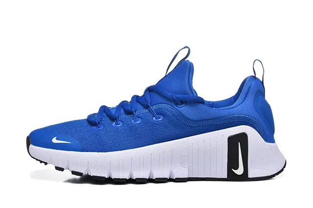 Nike Blue White Knit Upper Sculpted Ribbed Midsole Lifestyle Sneakers 6