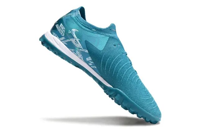 Nike Blue White Knit Upper Synthetic Overlay Turf Soccer Shoes 2