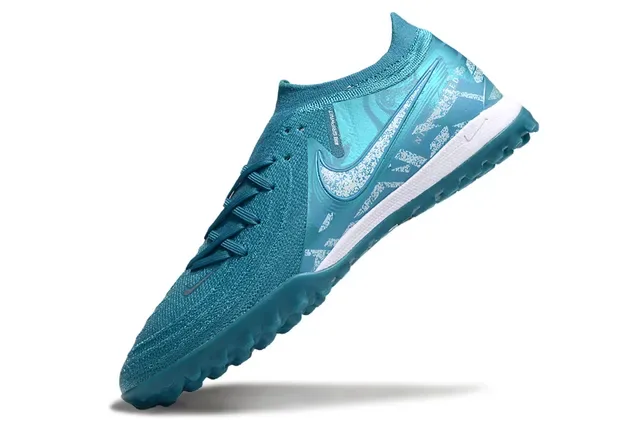 Nike Blue White Knit Upper Synthetic Overlay Turf Soccer Shoes 3