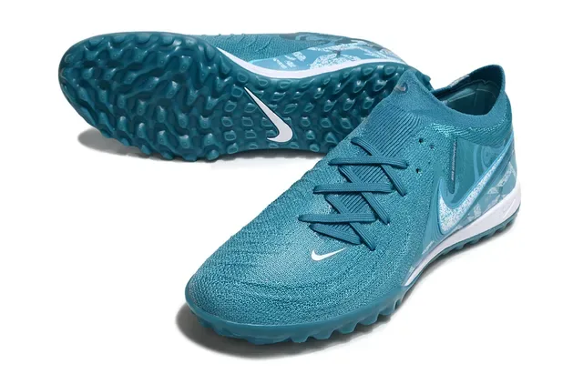 Nike Blue White Knit Upper Synthetic Overlay Turf Soccer Shoes 4