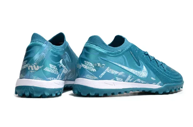 Nike Blue White Knit Upper Synthetic Overlay Turf Soccer Shoes 5