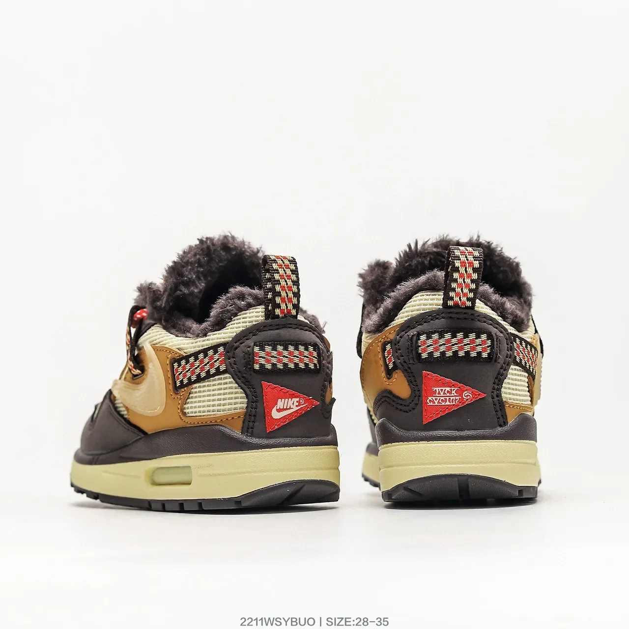 Nike Brown Beige Winterized Shearling-Lined Collar Lifestyle Sneakers 4