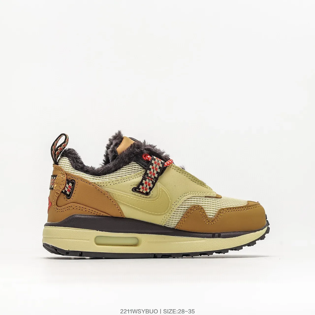 Nike Brown Beige Winterized Shearling-Lined Collar Lifestyle Sneakers 19