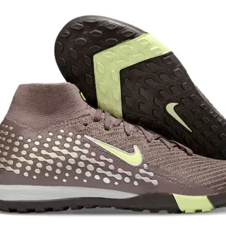 Nike Brown Green Sock-Fit Knit Upper Molded Studs Turf Soccer Shoes