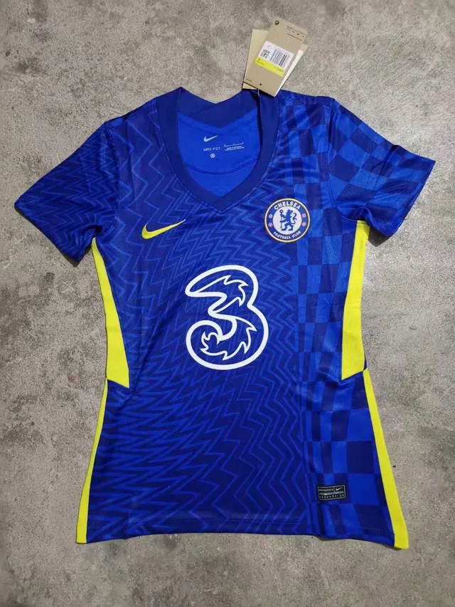 Nike Chelsea FC 2020–21 Third Blue Yellow V-Neck Jersey 3