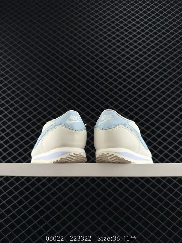Nike Classic Cortez Off-White and Light Blue Lifestyle Sneakers 3