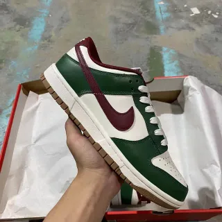 Nike Dunk Low Green Burgundy White أحذية رياضية نمط حياة