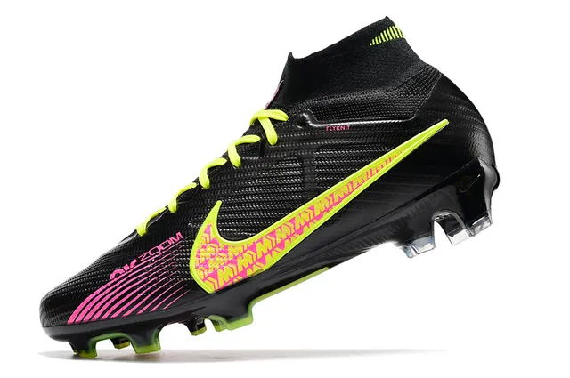 Nike Flyknit Air Zoom Black Multicolor High-Cut Upper Firm-Ground Soccer Shoes 5