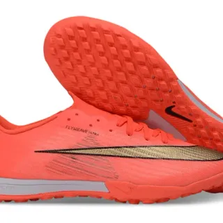 Nike Flyweave Ultra Laranja Prata Gramado Sapatos de Futebol