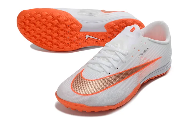 Nike Flyweave Ultra White Orange Turf Soccer Shoes 4