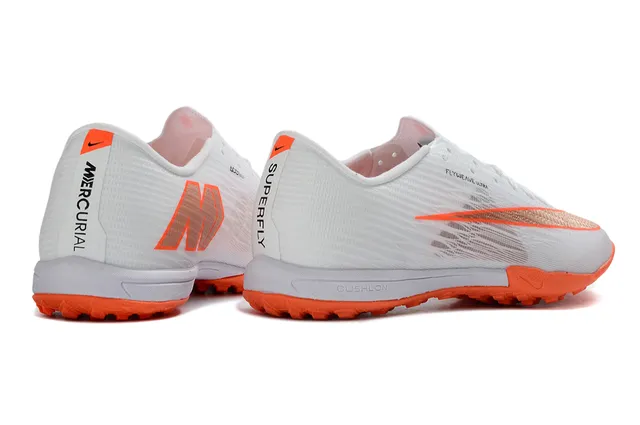 Nike Flyweave Ultra White Orange Turf Soccer Shoes 5