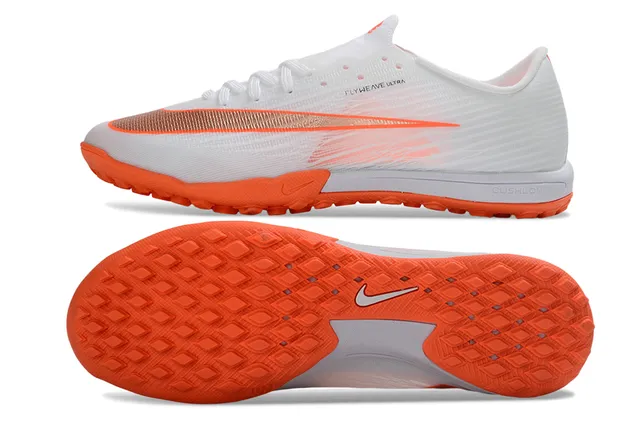 Nike Flyweave Ultra White Orange Turf Soccer Shoes 6