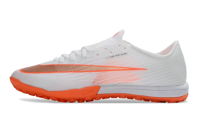 Nike Flyweave Ultra White Orange Turf Soccer Shoes 7