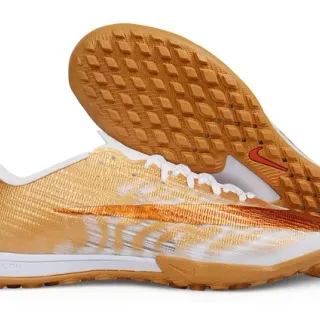 Nike Gold White Metallic Gradient Upper Textured Synthetic Weave Indoor Soccer Shoes