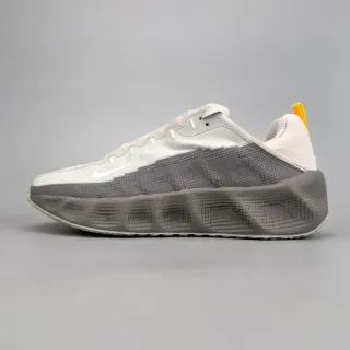 Nike رمادي برتقالي بدون أحزمة حزام مطاطي شبكة بكسل قفص أحذية رياضية