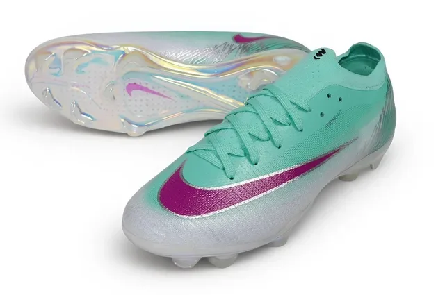 Nike Vert Rose Low-Cut Sock-Fit Upper Iridescent Translucent Sole Firm-Ground Chaussures de Football 4