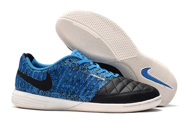 Nike Hypervenom Indoor blanc et bleu boîte à orteils matelassée bande synthétique rayée verticalement chaussures de football indoor 6